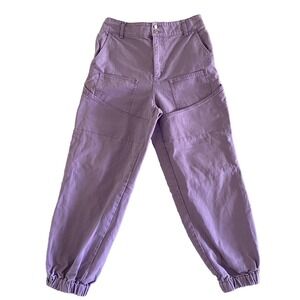 Forever 21 Womens Cargo Jeans Balloon Baggy Skater Purple Hi Rise‎ Size L 30x26